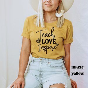 Teach Love Inspire Graphic T-shirt Maize Yellow